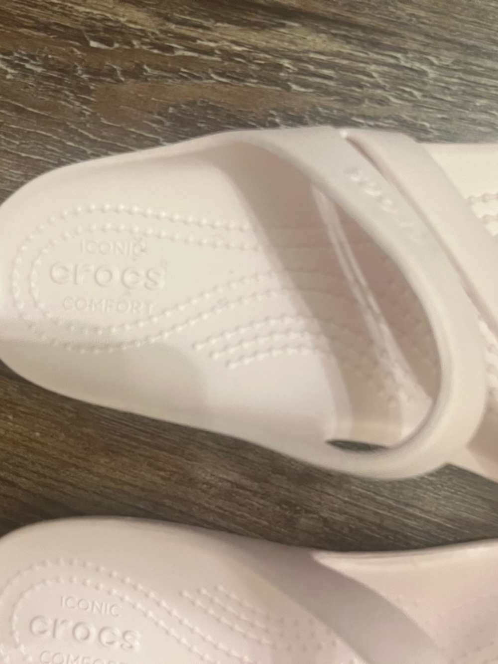 CROCS Women’s Pale Pink Dual-Strap Slide Sandals - Picture 4 of 8